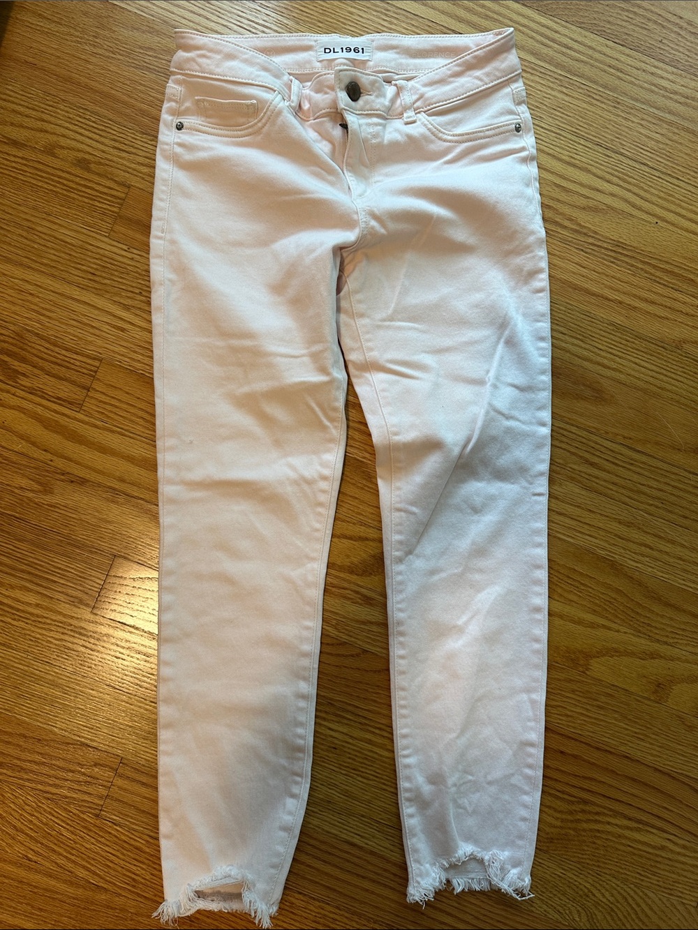DL1961 Light Pink Ankle Crop High-Rise Skinny Jeans